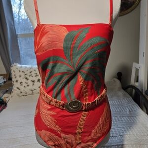 Tropical Red One-Piece Swimsuit